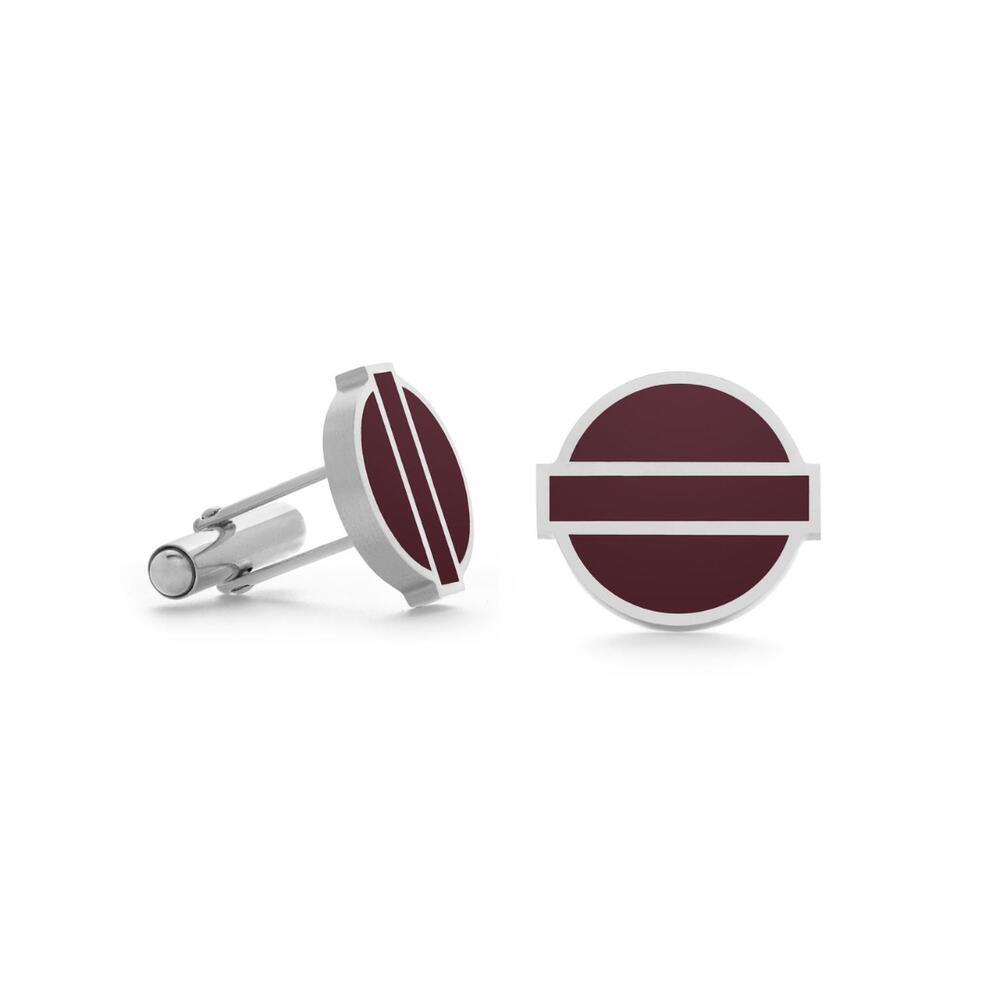 NEW MISSION ATELIER fusion cufflinks in burgundy enamel